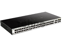 Коммутатор D-Link DGS-1210-52/FL1A, L2 Managed Switch with 48 10/100/1000Base-T ports and 4 100/1000Base-T/SFP combo-ports.16K Mac address, 802.3x Flow Control, 256 of 802.1Q VLAN, VID range 1-4094, 802.1p Prio