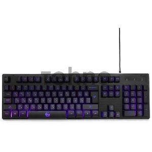 Клавиатура игровая Gembird KB-G400L, USB, металл. корпус, подсветка 3 цвета, кабель ткан. 1.75м