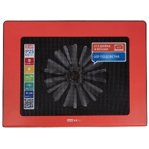 Подставка для ноутбука STM IP25 Red STM Laptop Cooling IP25 Red (17,3, 1x(150x150),   plastic+metal mesh)