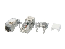 Вставка Keystone Jack RJ-45 (8P8C) Hyperline KJ9-8P8C-C5e-90-SH-F-WH, категория 5e, экранированная