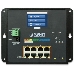 Коммутатор PLANET IP30, IPv6/IPv4, L2+ 8-Port 10/100/1000T 802.3at PoE + 2-Port 1G/2.5G SFP Wall-mount Managed Switch with LCD touch screen (-20~70 degrees C, dual power input on 48-56VDC terminal block and power jack, ERPS Ring, 1588, Modbus TCP, ONVIF, SNMPv3, 802.1Q VLAN, IGMP Snooping, SSL, SSH, ACL, supports 100FX, 1000X and 2.5G SFP), фото 3