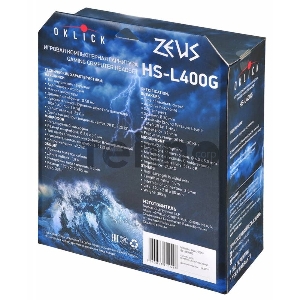 Наушники с микрофоном Oklick ZEUS HS-L400G  черно-синие 1.8м мониторы оголовье (NO-3000 LED)