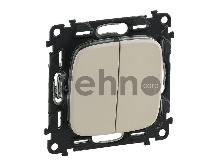 Механизм выключателя 2-кл. СП Valena Allure 10А IP20 250В с лицевой панелью; безвинтовые зажимы сл. кость Leg 752805