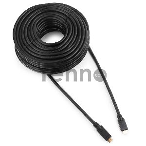 Кабель HDMI Cablexpert CC-HDMI4-30M, 30м, v1.4, 19M/19M, черный, позол.разъемы, экран, однонаправленный, пакет
