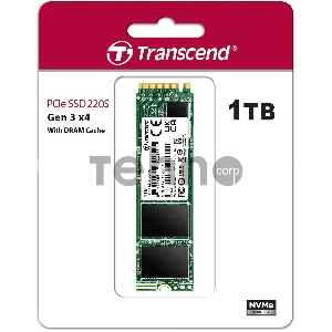 Твердотельный накопитель Transcend MTE220S SSD 1TB, 3D TLC, M.2 (2280), PCIe Gen 3.0 x4, NVMe, R3400/W1900, TBW 2200