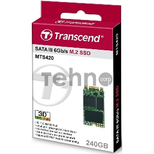 Твердотельный диск 240GB Transcend MTS420, 3D NAND, M.2[R/W - 560/500 MB/s]