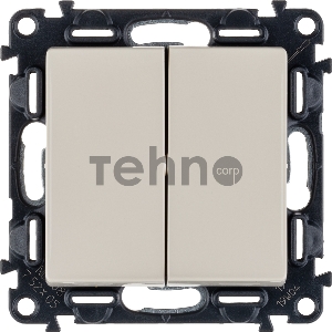 Механизм выключателя 2-кл. СП Valena Life 10А IP20 250В с лицевой панелью; безвинтовые зажимы сл. кость Leg 752505