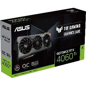 Видеокарта Asus PCI-E 4.0 TUF-RTX4060TI-O8G-GAMING NVIDIA GeForce RTX 4060TI 8192Mb 128 GDDR6 2520/18000 HDMIx1 DPx3 HDCP Ret