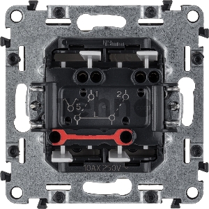 Механизм выключателя 2-кл. СП Valena Life 10А IP20 250В с лицевой панелью; безвинтовые зажимы сл. кость Leg 752505