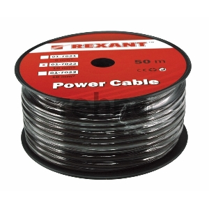 Кабель питания силовой REXANT 1х10 мм², черный, ø7,5 мм, бухта 50 м