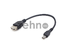 Кабель USB 2.0 OTG Cablexpert A-OTG-AFBM-03 USBAF/MicroBM, 0.15м, удлиненный разъем micro USB - 9мм,  пакет