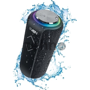 Колонка портативная SVEN PS-275 2.0 чёрные (IPx5, 2x6W, USB, Bluetooth, micro SD, FM, подсветка, 2400 мA)