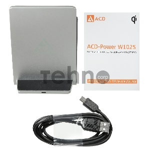 Зарядное устройство (ACD-W102S-F1S) 10Вт, беспроводная Qi, 2-катушки с QC, 5В/2А ~ 9В/1,8А RTL