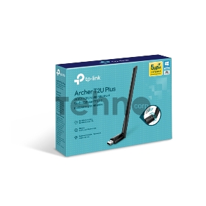 Беспроводный двухдиапазонный USB2.0 адаптер TP-Link Archer T2U Plus, 433Мбит/с + 200Мбит/с