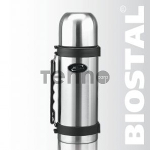 Термос BIOSTAL NY1200-2, 1.2 л, узкое горло, нерж., крышка-чашка,пласт. ручка, пробка с кнопкой (в уп. 12 шт)