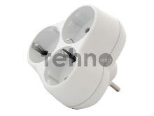 Тройник с заземл. круглый 16А 250В (еврослот) бел. UNIVersal АК303