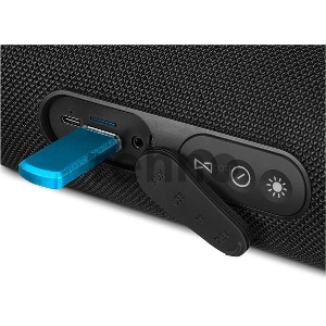 Колонка портативная SVEN PS-275 2.0 чёрные (IPx5, 2x6W, USB, Bluetooth, micro SD, FM, подсветка, 2400 мA)