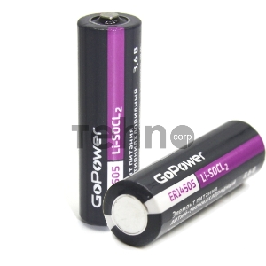 Батарейка GoPower 14505 PC1 Li-SOCl2 3.6V без выводов (1/10/500)