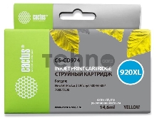 Картридж струйный Cactus CS-CD974 желтый для №920XL HP Officejet 6000/6500/7000/7500 (14,6ml)