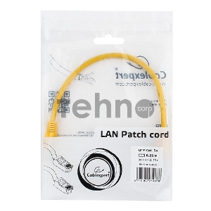 Патч-корд UTP Cablexpert кат.5e, 0.25м, литой, многожильный (жёлтый)