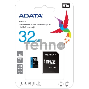 Флеш карта microSD 32GB ADATA microSDHC Class 10 UHS-I A1 100/20 MB/s (SD адаптер)