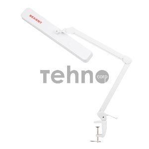 Лампа настольная бестеневая на струбцине REXANT ECO light, 324 SMD LED с диммером, теплый/холодный цвет свечения, белая