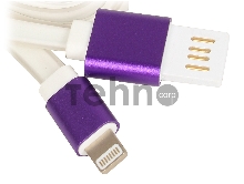 Кабель Gembird  USB 2.0 Cablexpert CC-ApUSBp1m, AM/Lightning 8P, 1м, силиконовый шнур, разъемы фиолетовый металлик, пакет