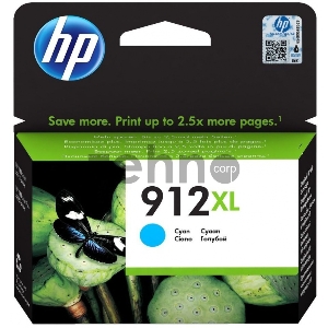 Картридж струйный HP 912 3YL81AE голубой (825стр.) для HP OfficeJet 801x/802x