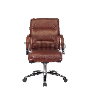 Кресло руководителя Бюрократ T-9927SL-LOW светло-коричневый Leather Eichel кожа низк.спин. крестовина металл хром