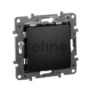 Выключатель одноклавишный, автоматические клеммы, Etika, 10AX, 250В~, антрацит Выключатель одноклавишный, автоматические клеммы, Etika, 10AX, 250В~, антрацит