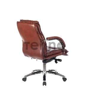 Кресло руководителя Бюрократ T-9927SL-LOW светло-коричневый Leather Eichel кожа низк.спин. крестовина металл хром