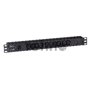 Блок розеток горизонтальный ExeGate ServerPro PDU-19H002 Al-10C13-C14-fr, 19, 1U, Алюминий, 10 IEC 320 C13, С14 front, черный