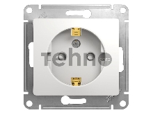 Механизм розетки 1-м СП Glossa 16А защ. шторки с заземл. бел. SchE GSL000145