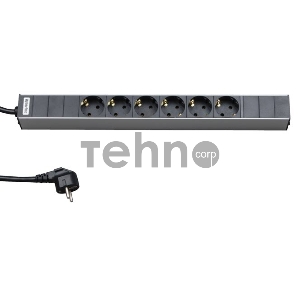 Монтажное оборудование Hyperline SHT19-6SH-2.5EU Блок розеток для 19