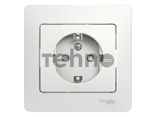 Розетка 1-м СП Glossa 16А защ. шторки с заземл. в сборе бел. SchE GSL000144