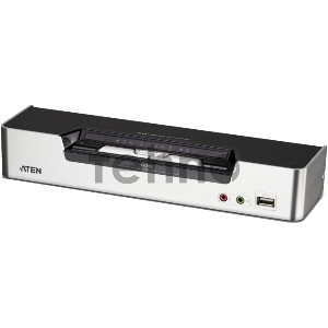 Переключатель, электрон., KVM+Audio+USB 2.0,  1 user USB+2xDVI =)  2 cpu USB+4xDVI, со шнурами USB/DVI Dual Link 2х1.8м.+DVI Dual Link 2х1.8м., 2560x1600, настол., исп.спец.шнуры, без OSD, некаскад, 2-PORT USB 2.0 DVI DUAL VIEW KVMP SWITCH