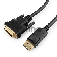 Кабель DisplayPort-DVI Gembird/Cablexpert  1м, 20M/19M, черный, экран, пакет(CC-DPM-DVIM-1M)