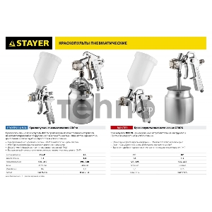Краскопульт пневматический STAYER MASTER ORION 06472-1.5  HP, сопло: 1.5 мм, макс. 225 л/мин