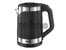 Чайник электрический KELLI KL-1372B 1,8л, нержавейка+пластик, черный (12)