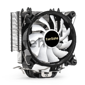Кулер ExeGate Dark Magic EXX400V2-PWM.RGB (Al+Cu, черное покрытие, 4 тепл.трубки, LGA775/1150/1151/1155/1156/1200/1700/AM2/AM2+/AM3/AM3+/AM4/FM1/FM2/754/939/940, TDP 140W, Fan 120mm, PWM, 1200-2100RPM, Hydro bearing, 4pin, 11-24db, 605г, RGB подсветка, с 