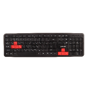 Клавиатура ExeGate EX264080RUS LY-403, <USB, черная, 105кл, Enter большой, 8 красных клавиш> Color box