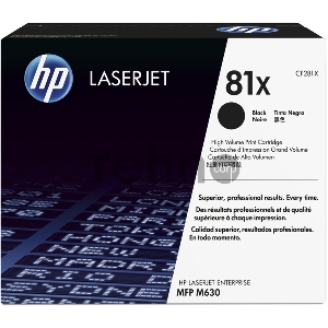 Тонер Картридж HP 81X CF281X черный для HP LJ Pro M630dn/f/h/z (25000стр.)