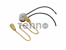 Выключатель для настенного светильника c проводом и деревянным наконечником  «Gold» REXANT