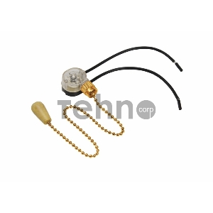 Выключатель для настенного светильника c проводом и деревянным наконечником  «Gold» REXANT