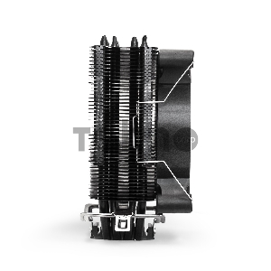 Кулер ExeGate Dark Magic EXX400V2-PWM.RGB (Al+Cu, черное покрытие, 4 тепл.трубки, LGA775/1150/1151/1155/1156/1200/1700/AM2/AM2+/AM3/AM3+/AM4/FM1/FM2/754/939/940, TDP 140W, Fan 120mm, PWM, 1200-2100RPM, Hydro bearing, 4pin, 11-24db, 605г, RGB подсветка, с 