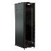 Шкаф коммутационный WRline (WR-TT-2266-AS-RAL9004) напольный 22U 600x600мм пер.дв.стекл задн.дв.стал.лист 2 бок.пан. 800кг черный 510мм 1166мм IP20 сталь, фото 2
