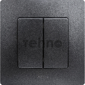 Выключатель двухклавишный, автоматические клеммы, Etika, 10AX, 250В~, антрацит Выключатель двухклавишный, автоматические клеммы, Etika, 10AX, 250В~, антрацит