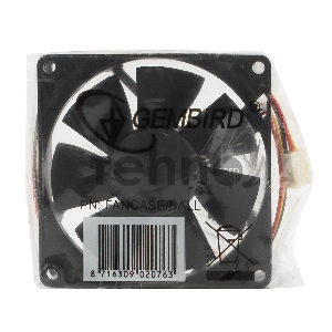 Вентилятор для корпуса Gembird 80x80x25mm, ball, узкий разъем 3 pin FANCASE/BALL