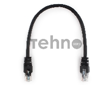 Патч-корд UTP Cablexpert PP6U-0.25M/BK кат.6, 0.25м, литой, многожильный (чёрный)