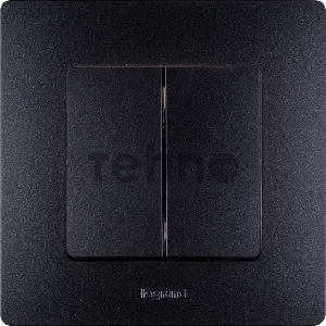 Выключатель двухклавишный, автоматические клеммы, Etika, 10AX, 250В~, антрацит Выключатель двухклавишный, автоматические клеммы, Etika, 10AX, 250В~, антрацит